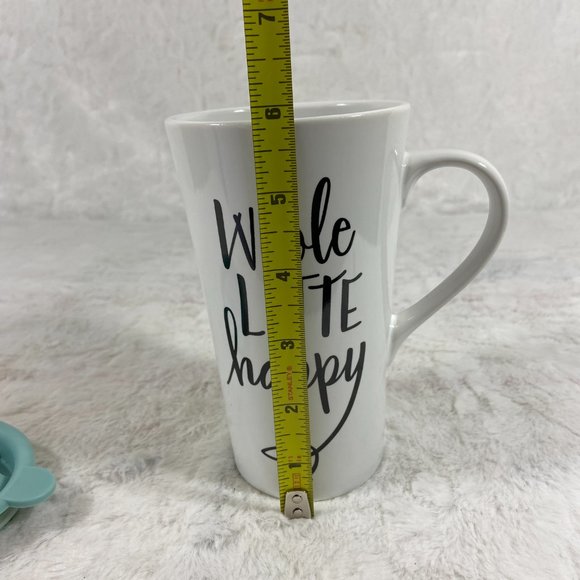 “A Whole Latté Happy” Hallmark Ceramic Travel Mug with lid Hallmark - Picture 7 of 8